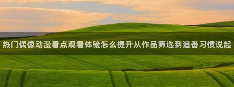 快把我哥带走动漫免费观看完整版：热门偶像动漫看点观看体验怎么提升从作品筛选到追番习惯说起