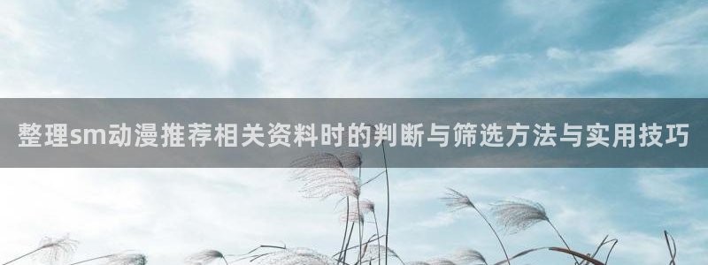 快把我哥带走动漫免费观看完整版:整理sm动漫推荐相关资料时的判断与筛选方法与实用技巧